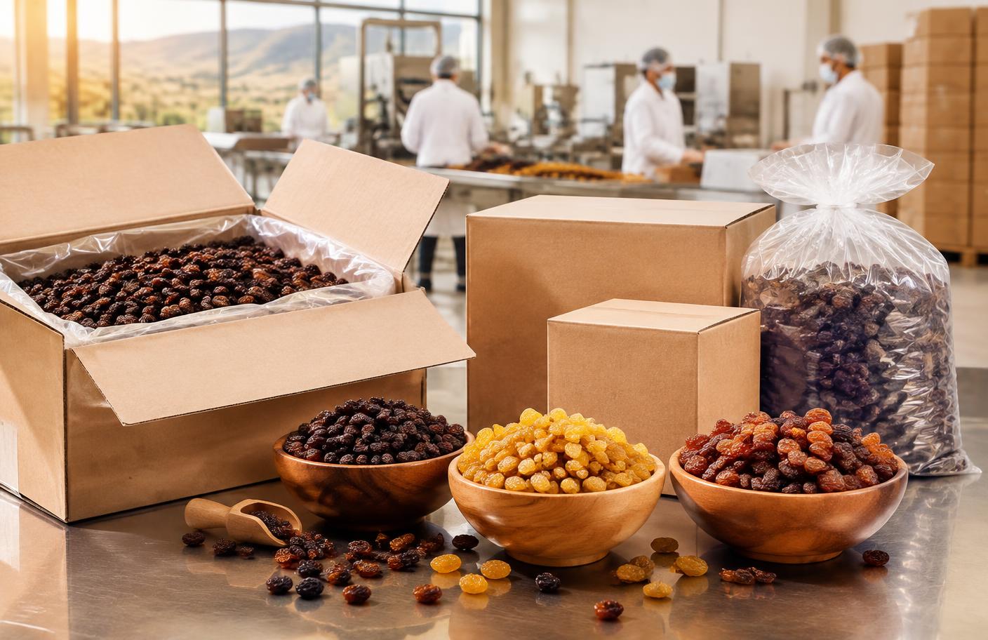 Wholesale raisin packaging for international trade